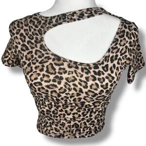 Vibe‎ Sportswear Cheetah Leopard Print Cutout Baby Tee